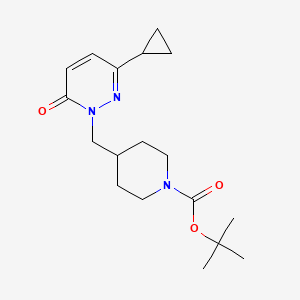 molecular formula C18H27N3O3 B2773926 Tert-butyl 4-[(3-cyclopropyl-6-oxopyridazin-1-yl)methyl]piperidine-1-carboxylate CAS No. 2379971-56-7