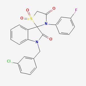 molecular formula C23H16ClFN2O4S B2773927 1-(3-氯苄基)-3'-(3-氟苯基)螺[吲哚啉-3,2'-噻唑烷]-2,4'-二酮-1',1'-二氧化物 CAS No. 941887-46-3