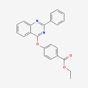 molecular formula C23H18N2O3 B2773930 乙酸4-[(2-苯基-4-喹唑啉基)氧基]苯甲酸酯 CAS No. 866155-22-8