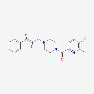 molecular formula C20H22FN3O B2773934 1-(5-fluoro-6-methylpyridine-2-carbonyl)-4-[(2E)-3-phenylprop-2-en-1-yl]piperazine CAS No. 2415642-28-1