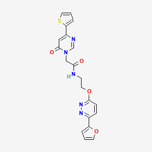 N-(2-((6-(furan-2-yl)pyridazin-3-yl)oxy)ethyl)-2-(6-oxo-4-(thiophen-2-yl)pyrimidin-1(6H)-yl)acetamide