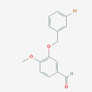 molecular formula C15H13BrO3 B2773939 3-[(3-Bromobenzyl)oxy]-4-methoxybenzaldehyde CAS No. 361465-18-1