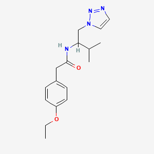 molecular formula C17H24N4O2 B2773940 2-(4-ethoxyphenyl)-N-(3-methyl-1-(1H-1,2,3-triazol-1-yl)butan-2-yl)acetamide CAS No. 2034334-33-1