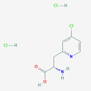 molecular formula C8H11Cl3N2O2 B2773941 (2S)-2-氨基-3-(4-氯吡啶-2-基)丙酸;二盐酸盐 CAS No. 2377004-68-5