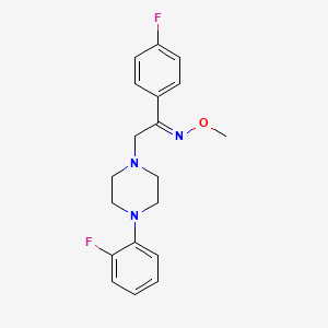 molecular formula C19H21F2N3O B2773942 1-(4-氟苯基)-2-[4-(2-氟苯基)哌嗪]-1-乙酮 O-甲醛肟 CAS No. 672951-77-8