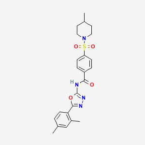 N-(5-(2,4-dimethylphenyl)-1,3,4-oxadiazol-2-yl)-4-((4-methylpiperidin-1-yl)sulfonyl)benzamide
