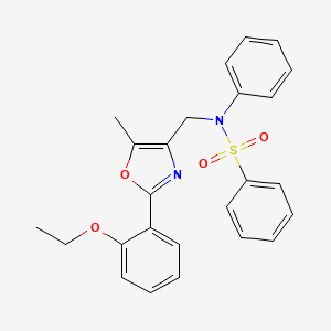 molecular formula C25H24N2O4S B2773944 N-((2-(2-ethoxyphenyl)-5-methyloxazol-4-yl)methyl)-N-phenylbenzenesulfonamide CAS No. 1251699-23-6
