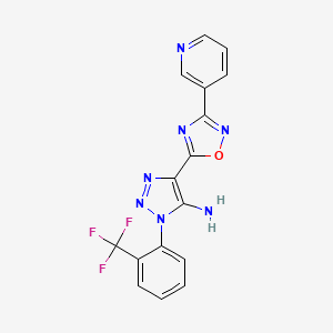 molecular formula C16H10F3N7O B2773950 5-(3-Pyridin-3-yl-1,2,4-oxadiazol-5-yl)-3-[2-(trifluoromethyl)phenyl]triazol-4-amine CAS No. 892764-75-9