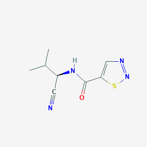 molecular formula C8H10N4OS B2773959 N-[(1R)-1-Cyano-2-methylpropyl]thiadiazole-5-carboxamide CAS No. 2194377-09-6