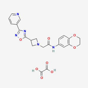 N-(2,3-dihydrobenzo[b][1,4]dioxin-6-yl)-2-(3-(3-(pyridin-3-yl)-1,2,4-oxadiazol-5-yl)azetidin-1-yl)acetamide oxalate