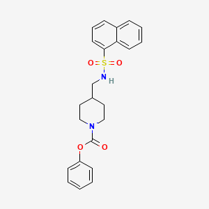 molecular formula C23H24N2O4S B2773971 苯基 4-((萘-1-磺酰胺基)甲基)哌啶-1-甲酸酯 CAS No. 1235360-90-3