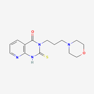 molecular formula C14H18N4O2S B2773976 3-(3-morpholin-4-ylpropyl)-2-sulfanylidene-1H-pyrido[2,3-d]pyrimidin-4-one CAS No. 688793-16-0