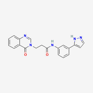 molecular formula C20H17N5O2 B2773977 N-(3-(1H-pyrazol-3-yl)phenyl)-3-(4-oxoquinazolin-3(4H)-yl)propanamide CAS No. 1206992-15-5