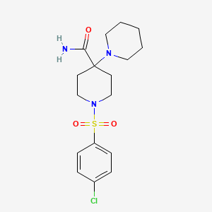 molecular formula C17H24ClN3O3S B2773981 1-(4-氯苯基)磺酰-4-哌啶-1-基哌啶-4-甲酰胺 CAS No. 681850-22-6