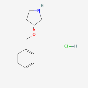 molecular formula C12H18ClNO B2773996 (R)-3-((4-Methylbenzyl)oxy)pyrrolidine hydrochloride CAS No. 1289585-49-4
