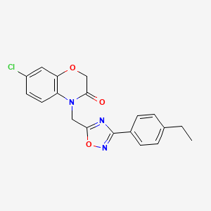 molecular formula C19H16ClN3O3 B2773997 7-氯-4-((3-(4-乙基苯基)-1,2,4-噁二唑-5-基)甲基)-2H-苯并[b][1,4]噁嗪-3(4H)-酮 CAS No. 1251624-03-9