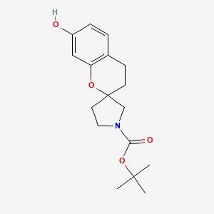 molecular formula C17H23NO4 B2774006 Tert-butyl 7-hydroxyspiro[chromane-2,3'-pyrrolidine]-1'-carboxylate CAS No. 1797186-68-5