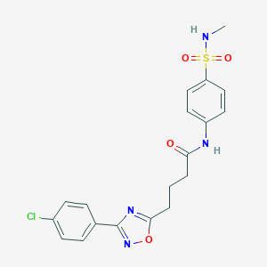 molecular formula C19H19ClN4O4S B277401 4-[3-(4-chlorophenyl)-1,2,4-oxadiazol-5-yl]-N-{4-[(methylamino)sulfonyl]phenyl}butanamide 