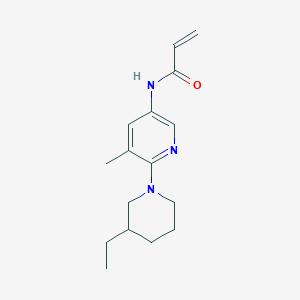 molecular formula C16H23N3O B2774010 N-[6-(3-Ethylpiperidin-1-yl)-5-methylpyridin-3-yl]prop-2-enamide CAS No. 2305450-02-4