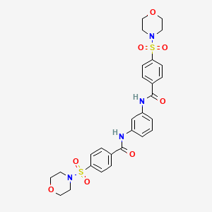 molecular formula C28H30N4O8S2 B2774016 4-morpholin-4-ylsulfonyl-N-[3-[(4-morpholin-4-ylsulfonylbenzoyl)amino]phenyl]benzamide CAS No. 391896-71-2