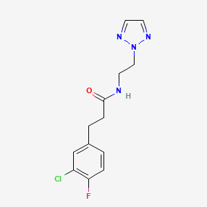 molecular formula C13H14ClFN4O B2774023 N-(2-(2H-1,2,3-triazol-2-yl)ethyl)-3-(3-chloro-4-fluorophenyl)propanamide CAS No. 2097911-85-6