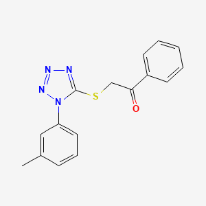 molecular formula C16H14N4OS B2774026 1-phenyl-2-((1-(m-tolyl)-1H-tetrazol-5-yl)thio)ethanone CAS No. 326014-63-5