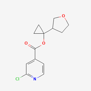 molecular formula C13H14ClNO3 B2774028 1-(Oxolan-3-yl)cyclopropyl 2-chloropyridine-4-carboxylate CAS No. 1384688-14-5
