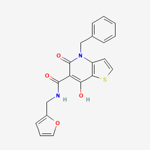 molecular formula C20H16N2O4S B2774029 4-benzyl-N-(furan-2-ylmethyl)-7-hydroxy-5-oxo-4,5-dihydrothieno[3,2-b]pyridine-6-carboxamide CAS No. 1351808-88-2