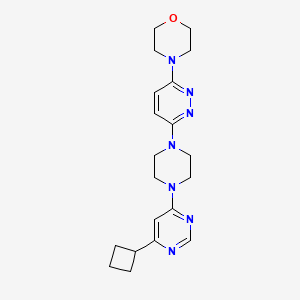 molecular formula C20H27N7O B2774038 4-{6-[4-(6-Cyclobutylpyrimidin-4-yl)piperazin-1-yl]pyridazin-3-yl}morpholine CAS No. 2415555-38-1