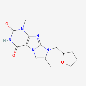 molecular formula C14H17N5O3 B2774039 4,7-Dimethyl-6-(oxolan-2-ylmethyl)purino[7,8-a]imidazole-1,3-dione CAS No. 876673-49-3