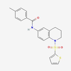 4-methyl-N-(1-thiophen-2-ylsulfonyl-3,4-dihydro-2H-quinolin-6-yl)benzamide