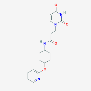 3-(2,4-dioxo-3,4-dihydropyrimidin-1(2H)-yl)-N-((1r,4r)-4-(pyridin-2-yloxy)cyclohexyl)propanamide