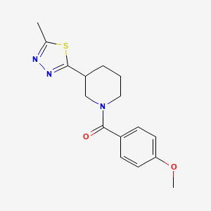 molecular formula C16H19N3O2S B2774047 (4-Methoxyphenyl)(3-(5-methyl-1,3,4-thiadiazol-2-yl)piperidin-1-yl)methanone CAS No. 1173248-70-8