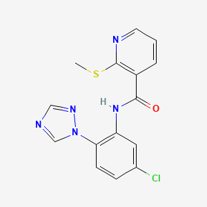 molecular formula C15H12ClN5OS B2774049 N-[5-chloro-2-(1,2,4-triazol-1-yl)phenyl]-2-methylsulfanylpyridine-3-carboxamide CAS No. 1061923-57-6