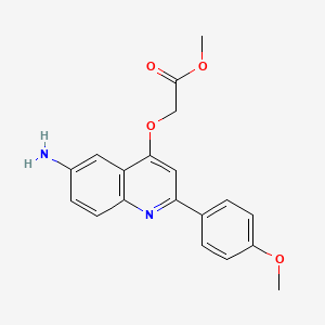 molecular formula C19H18N2O4 B2774051 Methyl {[6-amino-2-(4-methoxyphenyl)quinolin-4-yl]oxy}acetate CAS No. 1029791-51-2