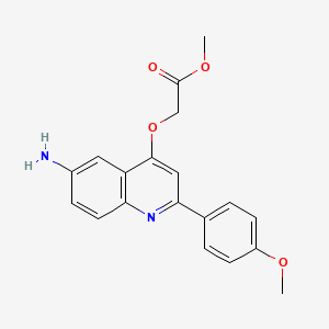 molecular formula C19H18N2O4 B2774051 甲酸甲酯{[6-氨基-2-(4-甲氧基苯基)喹啉-4-基]氧基}乙酸酯 CAS No. 1029791-51-2