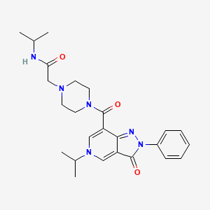 N-isopropyl-2-(4-(5-isopropyl-3-oxo-2-phenyl-3,5-dihydro-2H-pyrazolo[4,3-c]pyridine-7-carbonyl)piperazin-1-yl)acetamide