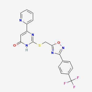 6-(2-Pyridyl)-2-[({3-[4-(trifluoromethyl)phenyl]-1,2,4-oxadiazol-5-yl}methyl)sulfanyl]-4-pyrimidinol