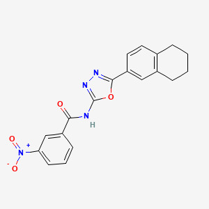 3-nitro-N-[5-(5,6,7,8-tetrahydronaphthalen-2-yl)-1,3,4-oxadiazol-2-yl]benzamide