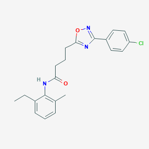 molecular formula C21H22ClN3O2 B277406 4-[3-(4-chlorophenyl)-1,2,4-oxadiazol-5-yl]-N-(2-ethyl-6-methylphenyl)butanamide 