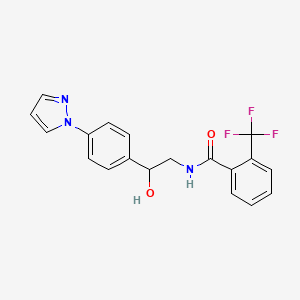 N-[2-Hydroxy-2-(4-pyrazol-1-ylphenyl)ethyl]-2-(trifluoromethyl)benzamide