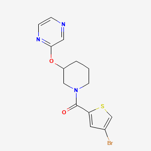 (4-Bromothiophen-2-yl)(3-(pyrazin-2-yloxy)piperidin-1-yl)methanone