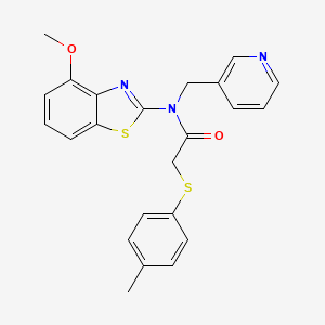 molecular formula C23H21N3O2S2 B2774082 N-(4-甲氧苯并[d]噻唑-2-基)-N-(吡啶-3-基甲基)-2-(对甲苯硫基)乙酰胺 CAS No. 923096-74-6