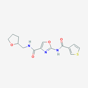 N-((tetrahydrofuran-2-yl)methyl)-2-(thiophene-3-carboxamido)oxazole-4-carboxamide