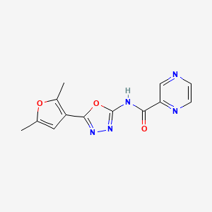 N-(5-(2,5-dimethylfuran-3-yl)-1,3,4-oxadiazol-2-yl)pyrazine-2-carboxamide