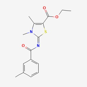 (Z)-ethyl 3,4-dimethyl-2-((3-methylbenzoyl)imino)-2,3-dihydrothiazole-5-carboxylate