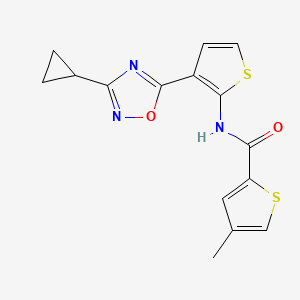 molecular formula C15H13N3O2S2 B2774117 N-(3-(3-cyclopropyl-1,2,4-oxadiazol-5-yl)thiophen-2-yl)-4-methylthiophene-2-carboxamide CAS No. 1798464-99-9