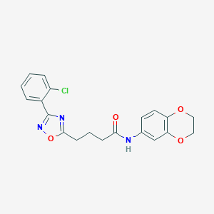 molecular formula C20H18ClN3O4 B277412 4-[3-(2-chlorophenyl)-1,2,4-oxadiazol-5-yl]-N-(2,3-dihydro-1,4-benzodioxin-6-yl)butanamide 