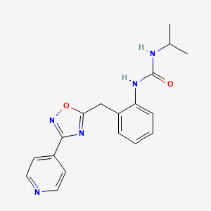 molecular formula C18H19N5O2 B2774120 1-Isopropyl-3-(2-((3-(pyridin-4-yl)-1,2,4-oxadiazol-5-yl)methyl)phenyl)urea CAS No. 1796969-95-3