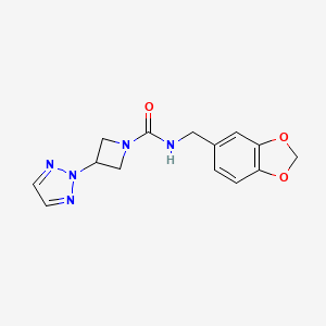 molecular formula C14H15N5O3 B2774122 N-(1,3-Benzodioxol-5-ylmethyl)-3-(triazol-2-yl)azetidine-1-carboxamide CAS No. 2319639-26-2